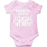 AW Fashions Daddy's Little Helper Baby Bodysuit Funny Cute Infant Romper Clothing Adorable Unisex Outfit