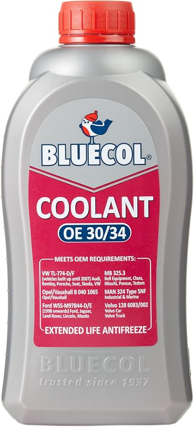 Bluecol BEL001 Coolant OE 30/34 Ethylene Glycol Antifreeze 50/50