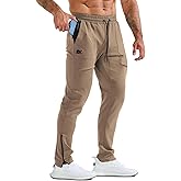 BROKIG Mens ZeroArmor Workout Running Jogger Sweatpants,Stretch Double Ankle Zipper Gym Pants Fitted Sweat Pants Pocket