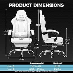 GTPLAYER Gaming Chair with Footrest, Computer Chair