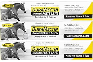 EAASOK Duramectin Ivermectin Paste Horse Wormer 6.08 Grams (3 Pack) + TL BUNDLES Sticker Included