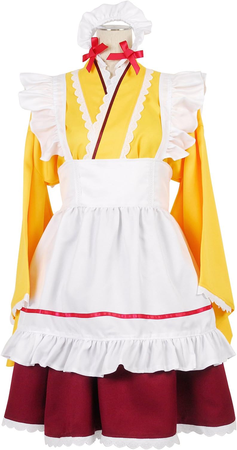 Amazon Animania メイド服 あんみつ 下町スイーツカフェのメイド 小町 和風メイド 衣装 レディースサイズ 大きいサイズ5l イエロー コスプレ 仮装 通販