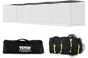 VEVOR Baseball Batting Netting, Professional Softball Baseball Batting Hitting Training Net, Portable Practice Pitching Cage Net with Door & Carry Bag, Heavy Duty Enclosed PE Netting (NET ONLY)