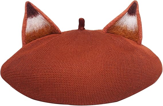 Amazon かわいい キツネの耳 レディース ベレー帽 手作りウールフェルト 秋冬春 可愛い アクセサリー ベレー帽 通販
