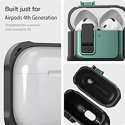 Olytop for Airpods 4 Case with Lock Clip, Rugged
