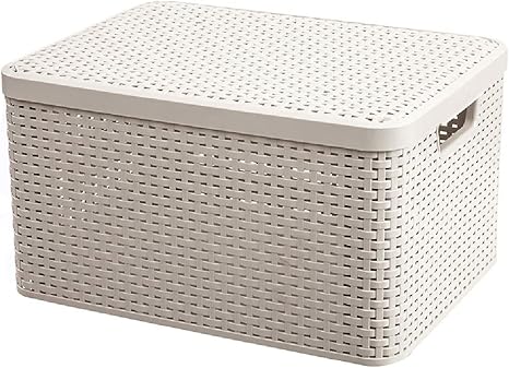 White rattan storage box Clearance