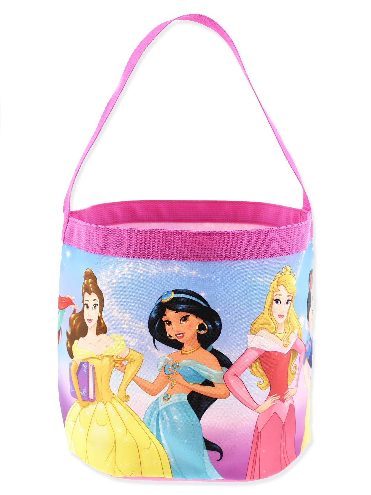 Disney Princess Girls Collapsible Nylon Gift Basket Bucket Tote Bag