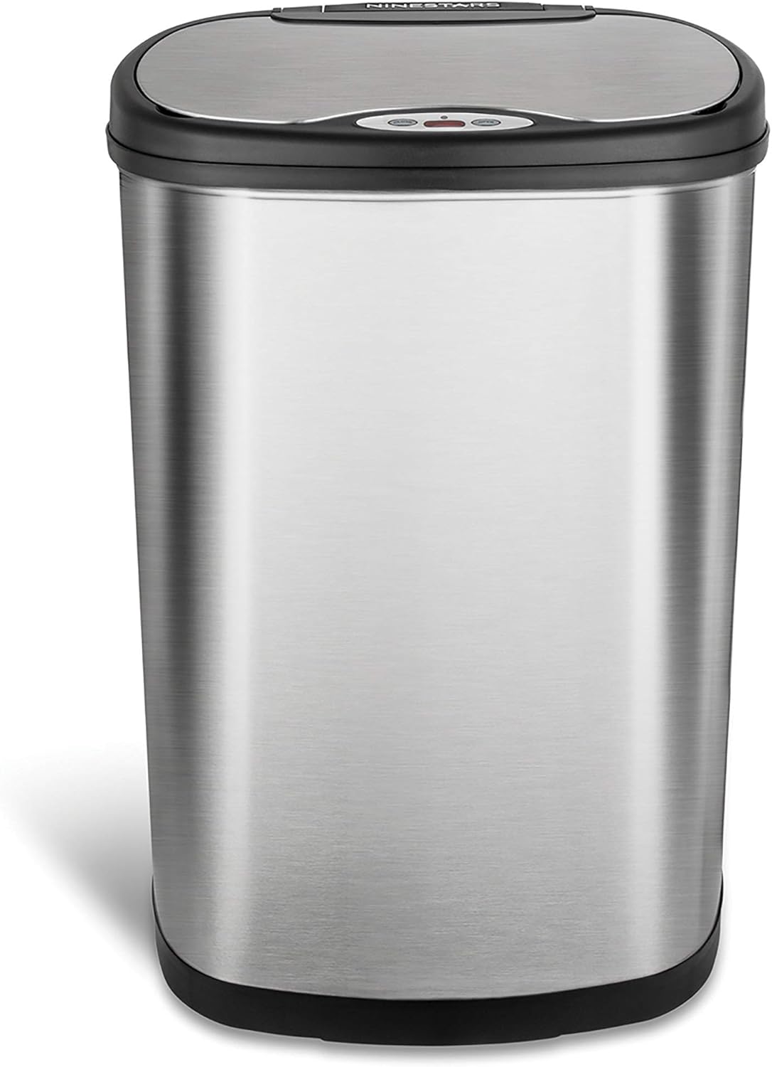 Ninestars DZT-50-13 Automatic Touchless Motion Sensor Oval Trash Can with Black Top, 13 gallon/50 L, Stainless Steel: Home & Kitchen