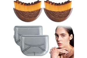 Facial Contour Brush for Jawline Sculpting,Ergonomic Design for Puffiness Relief & Circulation Boost,Soft Bristled Face Massa