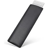 CaseBuy PU Leather Keyboard Sleeve Cover Case for 2024 Apple Magic Keyboard with USB-C & 24" iMac Magic M1 M3 M4 Chip A2520 A1843 & 2022 Mac Studio with Numeric Keypad Accessories Bag Pouch - Black