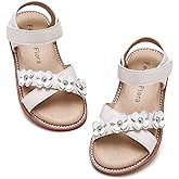 Felix & Flora Toddler Girls Sandals Soft Rubber Flats Summer Baby Flower Girl Shoes.