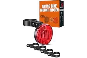 BISCOS Airtag Bike Mount Hidden, Bicycle Seatpost Mount Compatible with Apple Airtags（no airtag）, Anti-Theft Airtag GPS Tracker Bike Reflector Holder for Mountain Bikes, Electric Bicycle, and Scooter