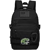 SunForMorning Kids Tactical Backpack Army Molle Bookbag Military Boys Backpack for School, Outdoor, Camping (Includes 2 Patches +1 Carabiner), Black