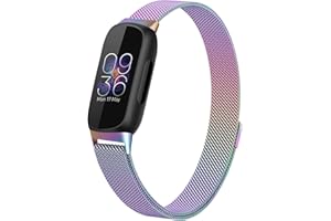 JKD Metal Bands Compatible with Fitbit Inspire 3 Bands for Women Men, Soft Stainless Steel Band Mesh Loop Strap Replacement Magnetic Wristband Accessories for Fitbit Inspire 3 Fitness Tracker