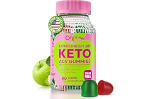 ORGVIVA Keto Acv Gummies for Advanced Weight Loss: Apple Cider Vinegar Gummies with Vitamins to Support Digestion, Metabolism, & Immune Health - Sugar Free 80 ct