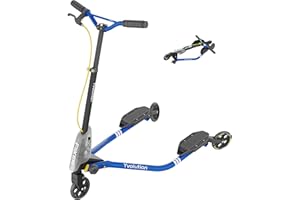 Yvolution Y Fliker A3/Pro Drift Scooter – 3-Wheel Wiggle Scooter for Kids Ages 7+ – Self-Propelling, Foldable Design with Han