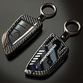Phmnkl Alloy Car Key Case Rings Cover Holder for BMW 1 3 5 7 Series 530 F48 X1 X2 X3 X4 X5 X6 Classic Engine Head Concept (A Style Carbon Fiber)