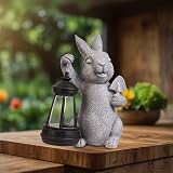 RICHIE Rabbit Statue Garden Ornament with Solar LED Light Outdoor Decor view 8