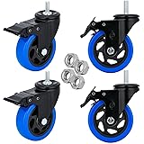 4 inch 3/8"-16 x 1 Threaded Caster Wheels 1200 lbs