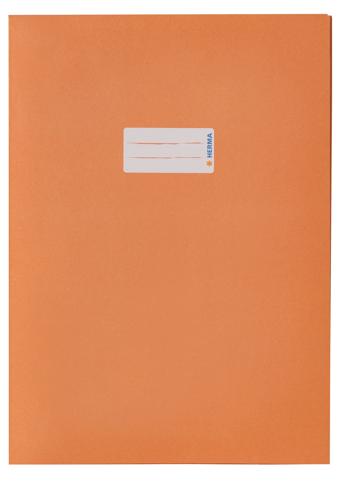 HERMA Paper Exercise Book Cover A4, with Inscription Field, Made of 100% Recycled Paper, Slip on Cover Jackets for School, Orange