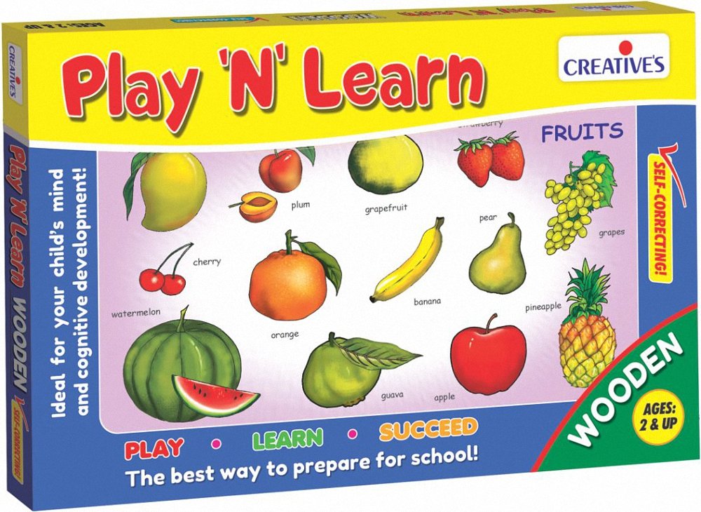 Creative Educational 0334 "Play N Learn Wooden Fruits Game