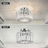 FRIDEKO HOME Crystal Ceiling Light Chrome Flush Mount Modern LED Fixture view 2
