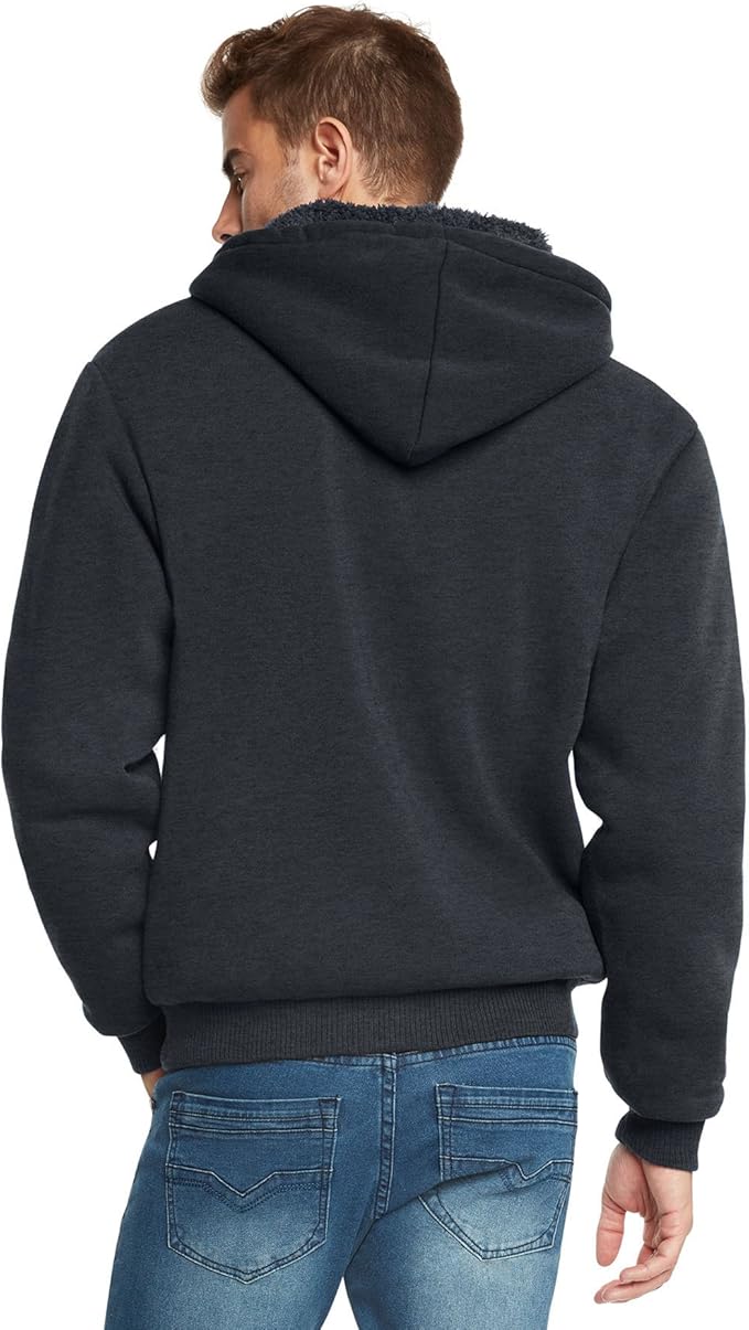 sherpa lined zip hoodie mens