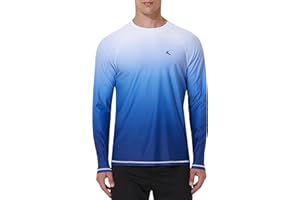 KPSUN Mens Rash Guard UPF 50+ Swim Shirts UV Sun Protection T-Shirt Quick Dry Long Sleeve Beach Shirts for Fishing