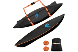 BIGACOVER Kayak Cover 600D Waterproof UV Protection and Dust Resistant Heavy Duty Full Canoe Cover for Indoor/Outdoor Kayak/Canoe/Paddle Board with Storage Bag Kayak Covers for Outdoor Storage