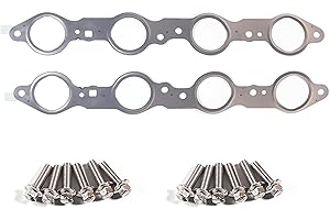 LS Exhaust Manifold Gasket & Bolts Kit - 12617944 12558573 12600530 12620947 - Fits Chevy Silverado Sierra Suburban 1500 2500