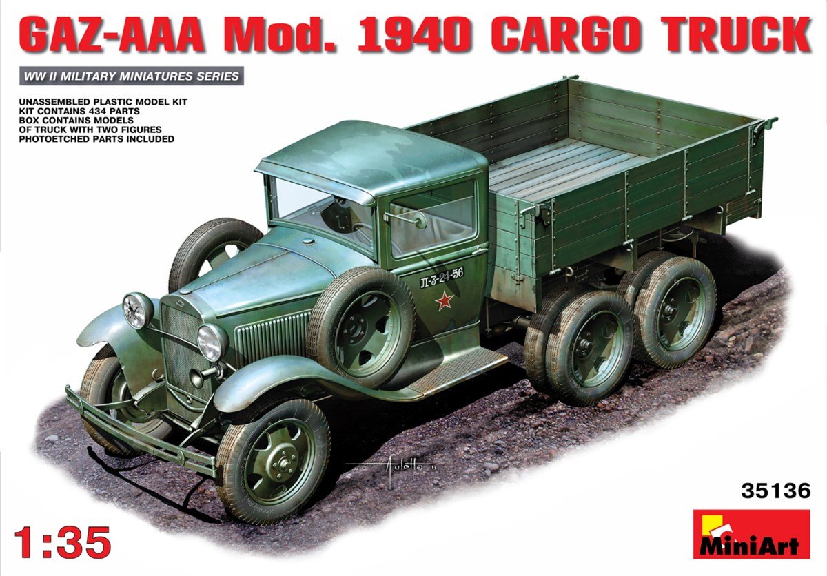 Miniart 1:35 Scale GAZ-AAA Mod 1940 Cargo Truck Plastic Model Kit