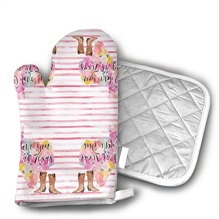 UFKEOJ I Love You As Big As Texas Manoplas para Horno, Barbacoa ...