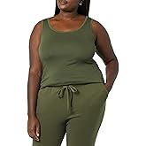 Amazon Essentials Women's Plus Size Slim Fit Scoop Neck Tank Top, Multipacks