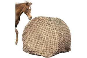 Morimoe Round Bale Hay Net for Horses | Easy to Fill | Knotless Hay Net | Equine Comfort: Slow Feed Hay Net for Healthier Digestion (Bale Size: 6×6 FT)
