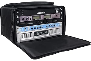 Sound Town Portable 6U Rack Bag, Soft Rack Case with 14" Rackable Depth, Plywood Rack Frame, Shoulder Strap, Accessory Pocket (STRB-616B)