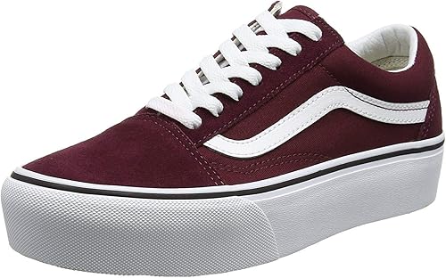 maroon platform vans