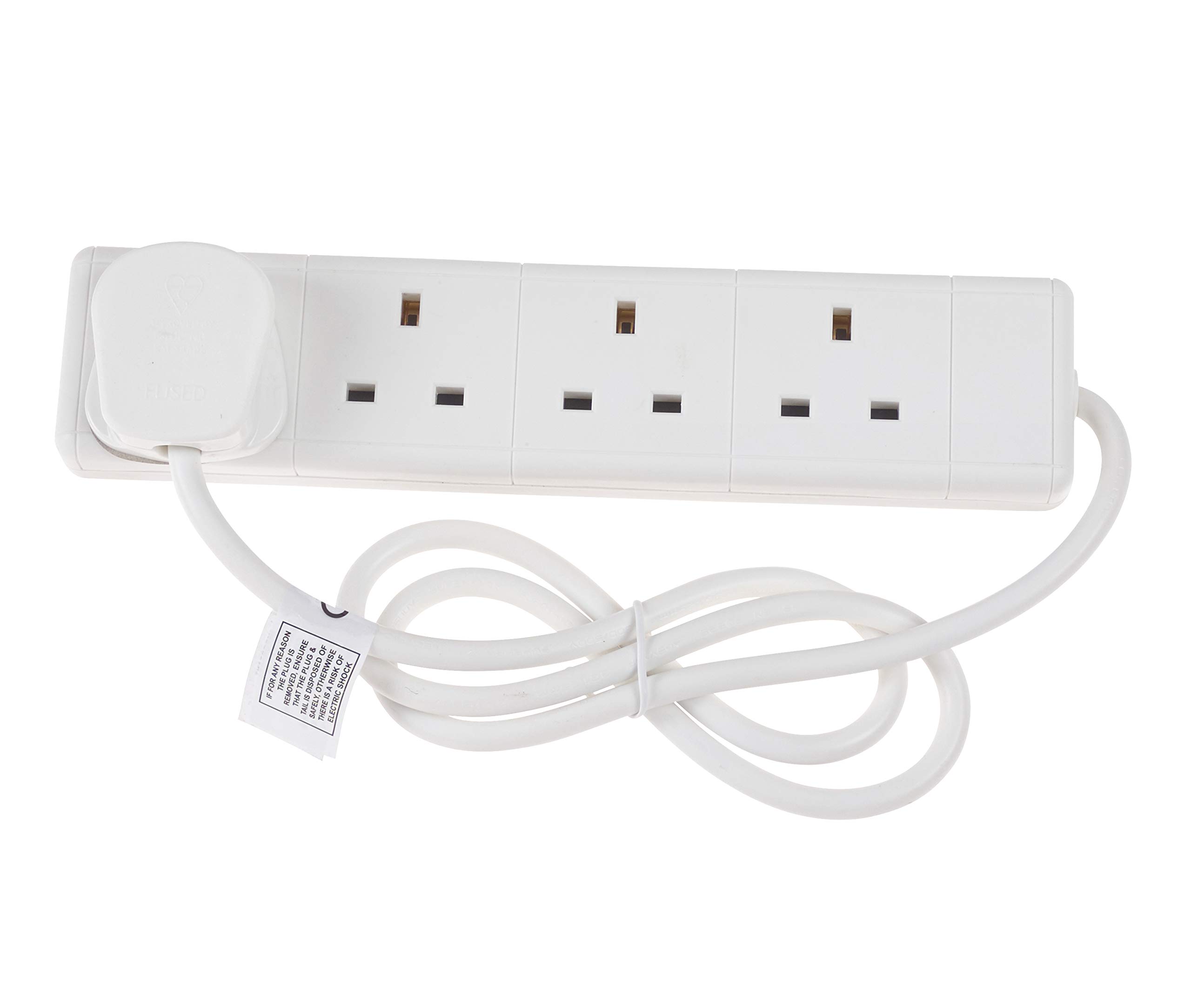 Schneider Electric Thorsman - 4 Gang Socket Extention Lead, 1m, 13A, JJL41W, White