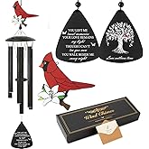 Dosevita Cardinal Bird Sympathy Wind Chimes, Memorial Wind Chimes for Loss of Loved One Prime, Bereavement/Sympathy/Memorial Gift for Loss of Mother Father Husband Condolence (Black)