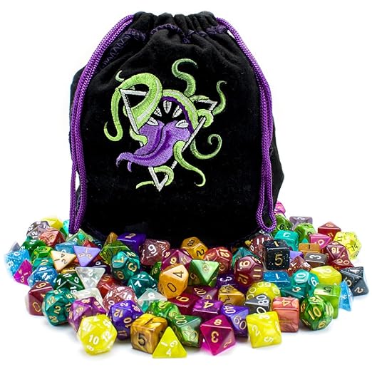 Wiz Dice Bag of Devouring 140 Polyhedral Dice in 20 Guaranteed