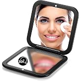 OMIRO Compact Mirror with 30X Magnification, 3.5&rdquo; Small Mirror for Purse | Travel Mirror, Pocket Mirror for Women＆Men, Purse Accessories, Square, Black