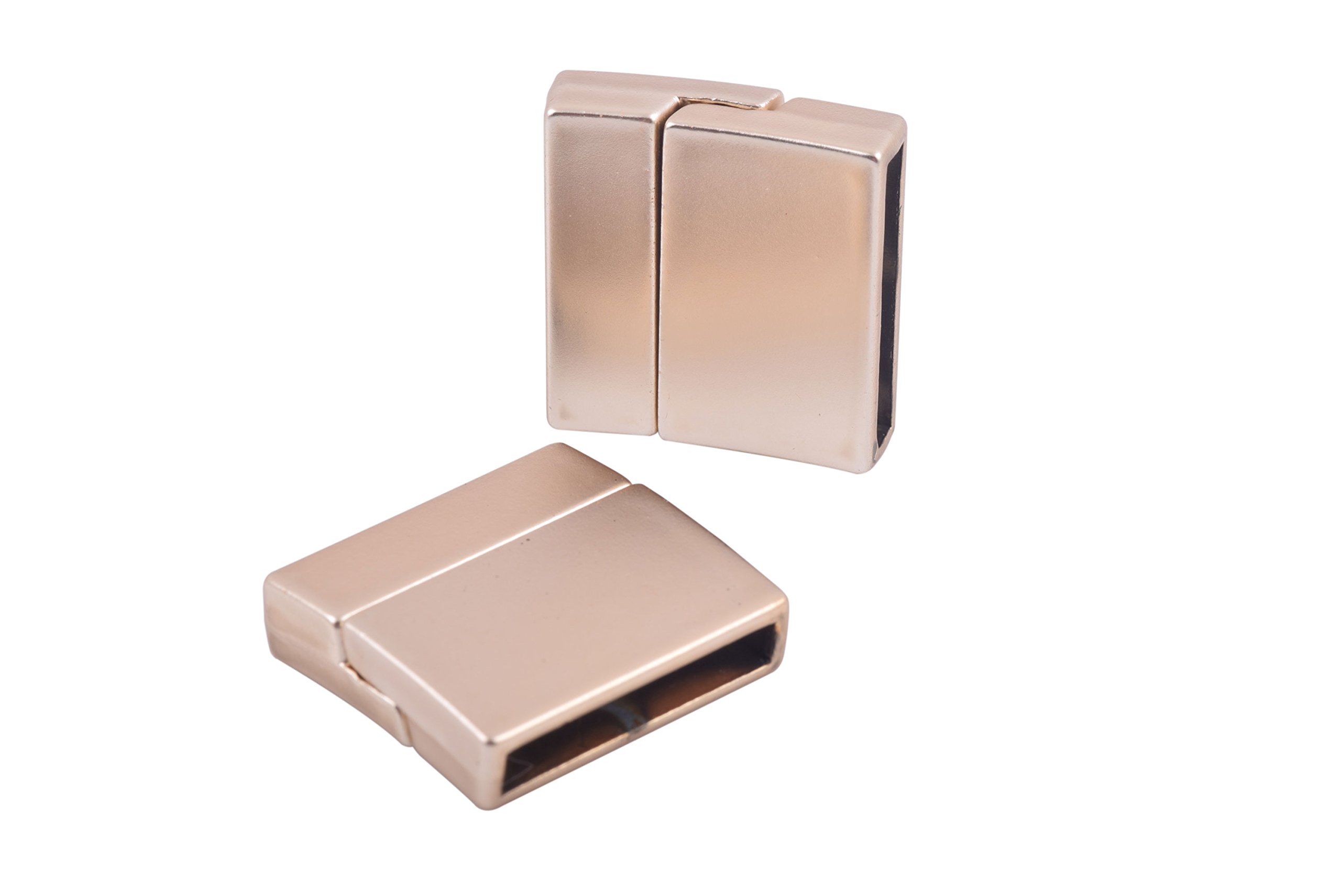 KONMAY 5 Sets 20.0x3.0mm Magnetic Jewelry Bracelet Clasps,Rectangle Shaped, Matte Golden