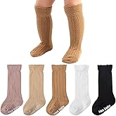 Dioxay Toddler Girls Knee High Socks Soft Cotton Ruffle Long Tube Socks For Preemie Infant Newborn Toddler