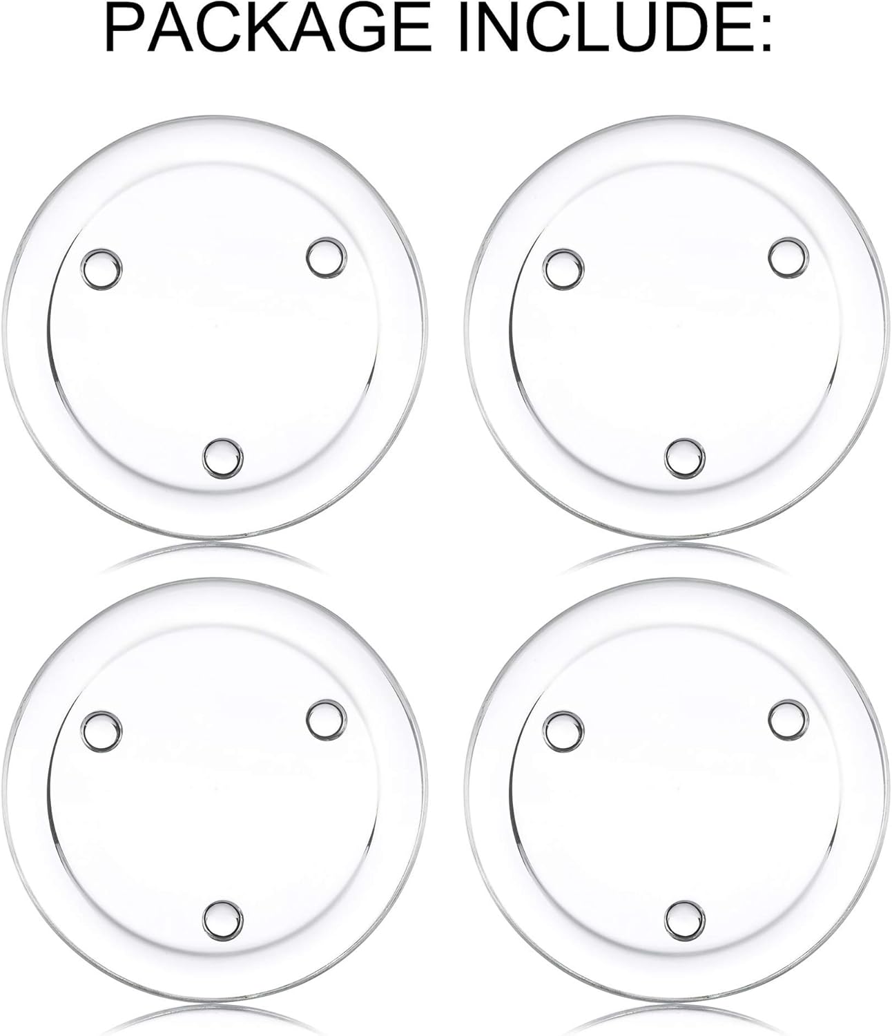 Pillar Candle Holder Plates - 4 Pcs Basic Round Clear Glass Votive Candle Holders for Wedding, Spa, Home, Party Decoration, Clear, 4 inches in Diameter: Kitchen & Dining