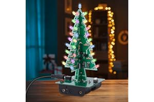 Christmas Tree Soldering Project, Icstation 3D Xmas Tree Soldering Kit with LED Flashing Lights Soldering Practice 7 Colors DIY Electronic Assemble Kit for Learning Teaching STEM Educational