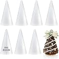 Veemoon 6pcs White Foam Cones For Crafts DIY Art Projects Shaped Table...