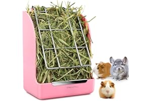 STKYGOOD Rabbit Feeder Bunny Guinea Pig Hay Feeder, Hay Guinea Pig Hay Feeder, Chinchilla Plastic Food Bowl (Pink)