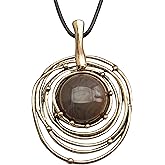 HAPPILOOPS Bohemian Women's Leather Long Pendant Necklace Sweater necklace Adjustable Retro Woven Handmade Jewelry