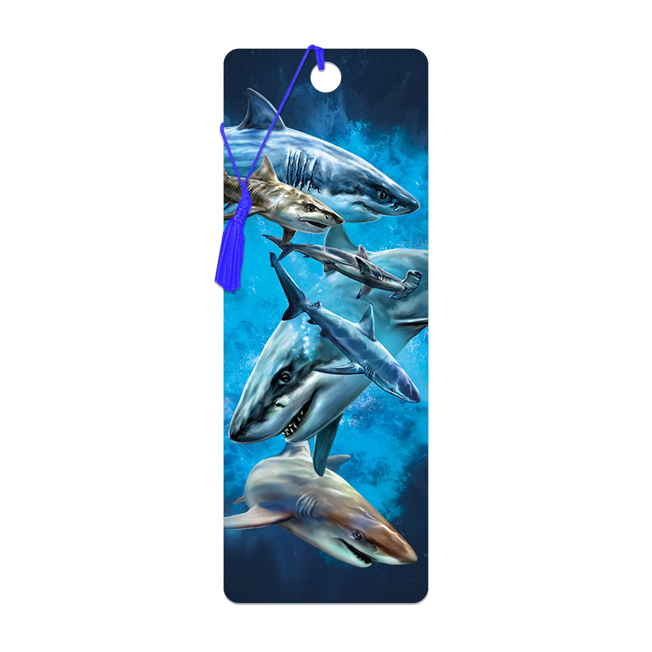3D LiveLife Bookmark - Shark Swim from Deluxebase. A Shark Bookmark with lenticular 3D Artwork Licensed from Renowned Artist Tami Alba