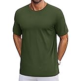 Cotrasen Mens T-Shirts Short Sleeve Cotton UPF 50+ Lightweight Moisture Wicking Casual Crew Neck Basic Tee Shirts