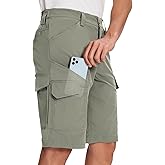 Moosehill Mens-Hiking-Shorts Cargo Lightweight Water Resistant Quick Dry Big & Tall with 8 Pockets for Tactical Work